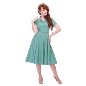 Collectif Caterina Dress in Mint Green XS